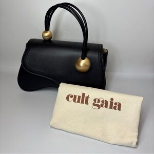 Cult Gaia Black Crossbody Bag with Gold Details